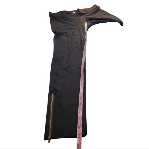 CABI Ponte Leggings Skinny Pants Black Gold Ankle Zipper 144 Stretch‎ Classic M - Picture 7 of 11